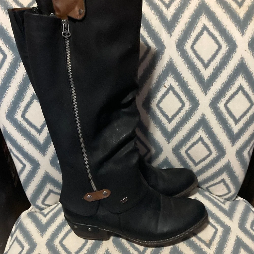 Rieker Black Knee-High Boots 41 🌸‎